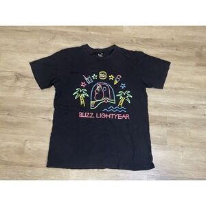 Disney Pixar x Uniqlo Toy Story Sz L Neon Sign Buzz Lightyear Black T-Shirt